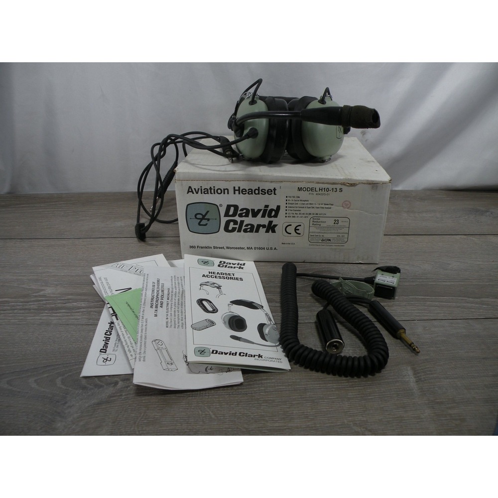 David Clark H10-13 S Aviation Headset P/N 40422G-01 Pilot Headset w/ Box